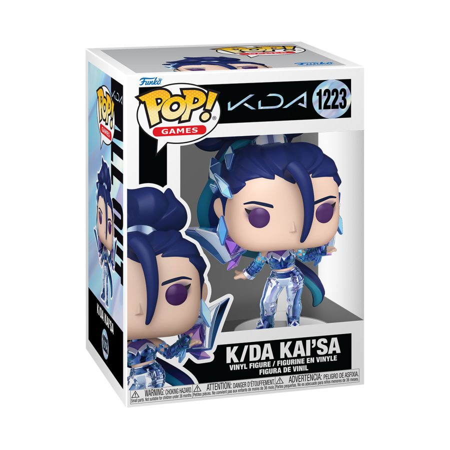 Funko Pop! vinyl figure packaging featuring K/DA Kai'Sa character