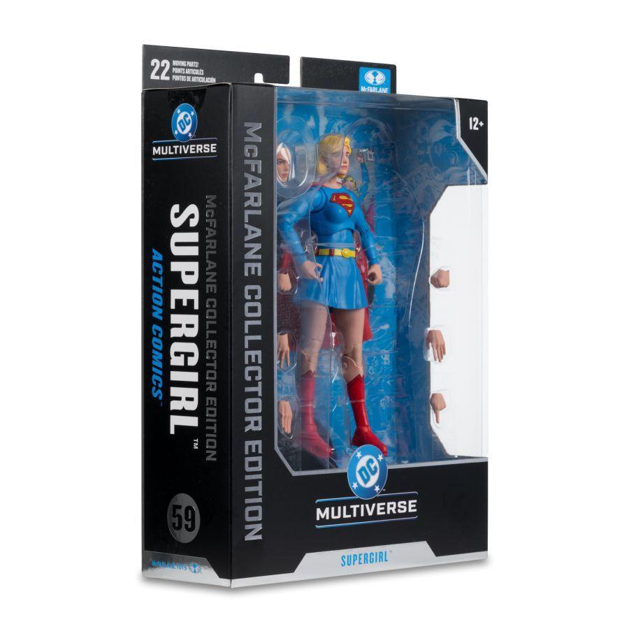 Supergirl action figure in packaging with DC Multiverse branding