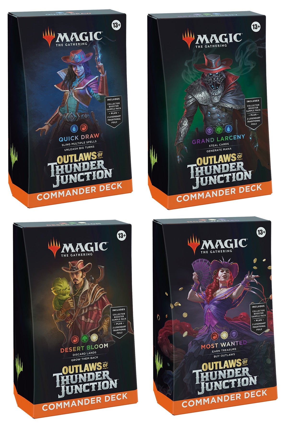 mtg thunder junction vault cards Magic the Gathering Outlaws of Thunder Junction Commander Decks (4 Dec