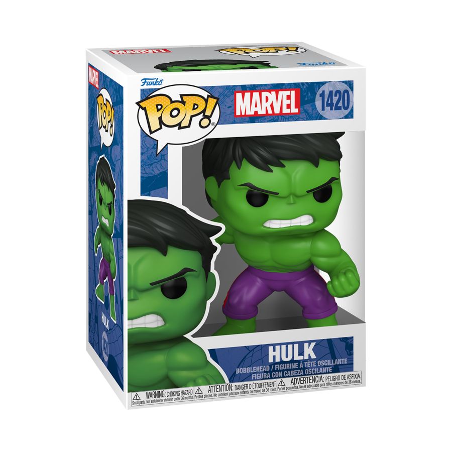 Marvel Comics - Hulk New Classics Pop! Vinyl. Superhero Hulk poses with his fists ready for battle.