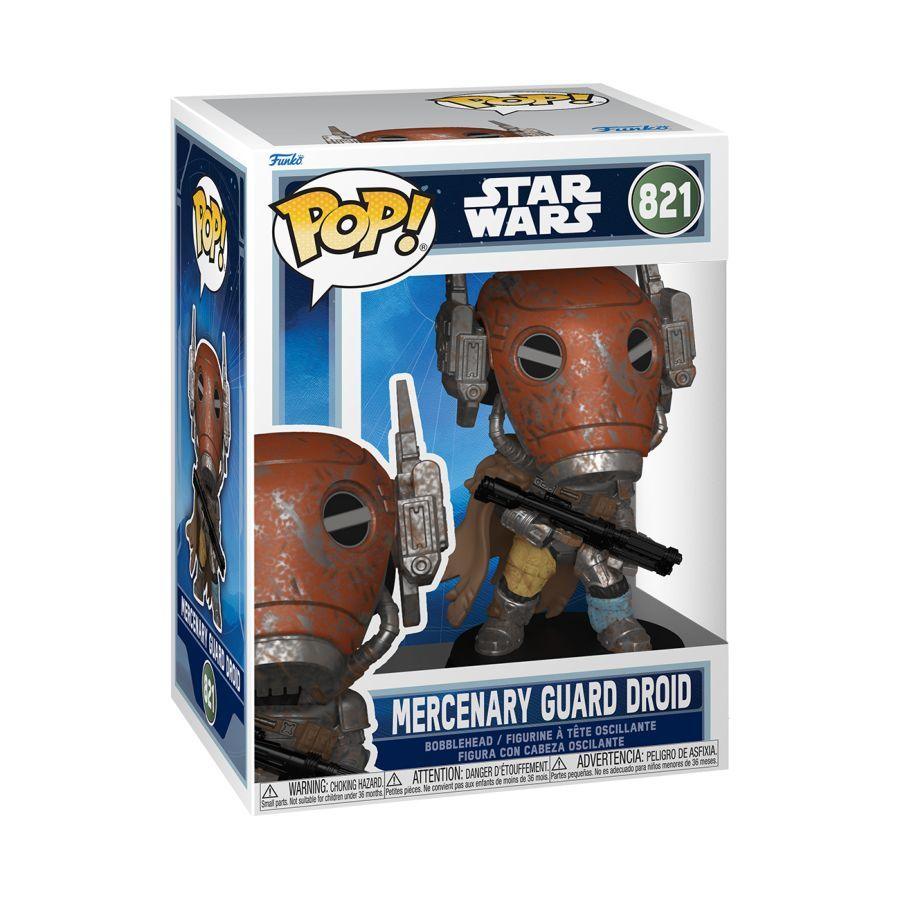 Funko Pop! Star Wars Mercenary Guard Droid figure packaging on a white background. Mercenary Guard Droid - Pop! Vinyl.