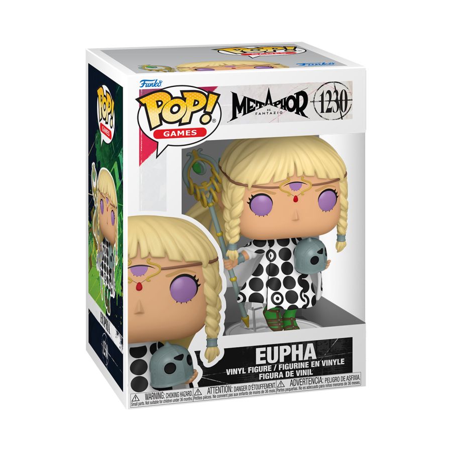 Funko Pop! vinyl figure packaging with character Eupha on a white background