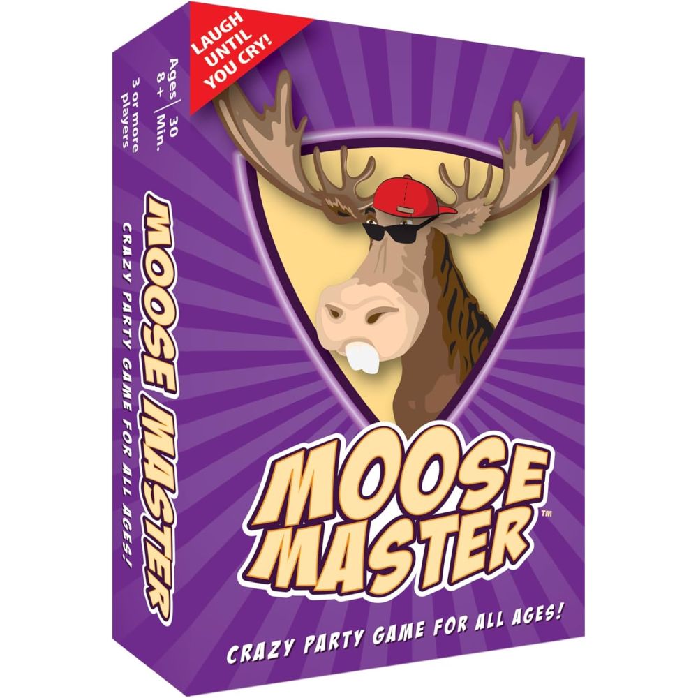 Moose Master game box with a purple background and moose graphic