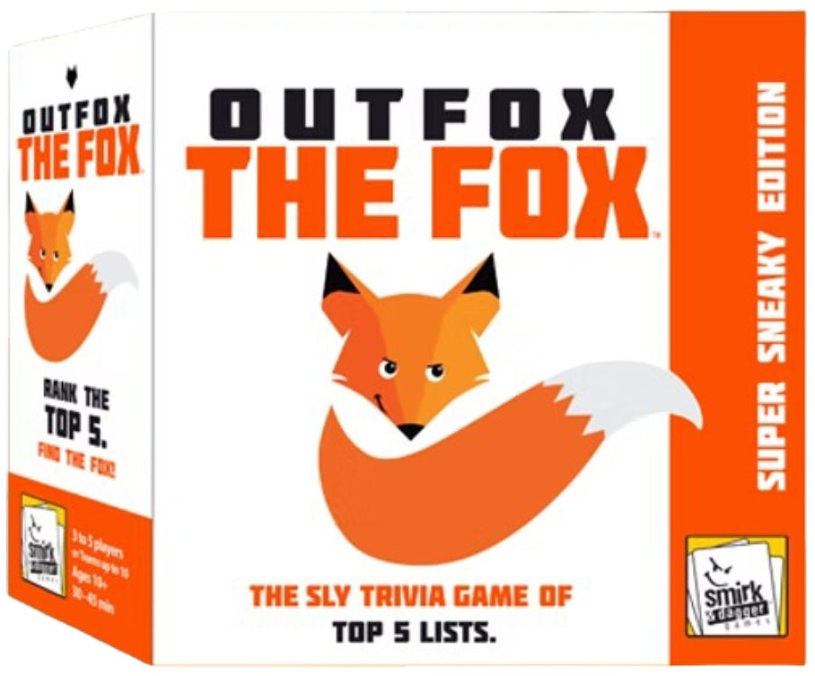 Box of 'Outfox the Fox' game with fox illustration and text on a white background