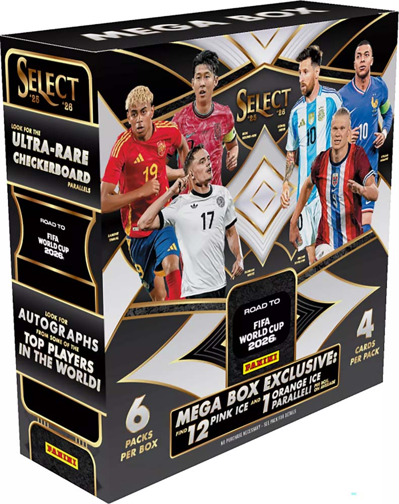 Soccer trading card pack with player images and branding