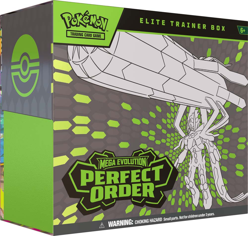 Pokémon trading card game elite trainer box with green and gray design