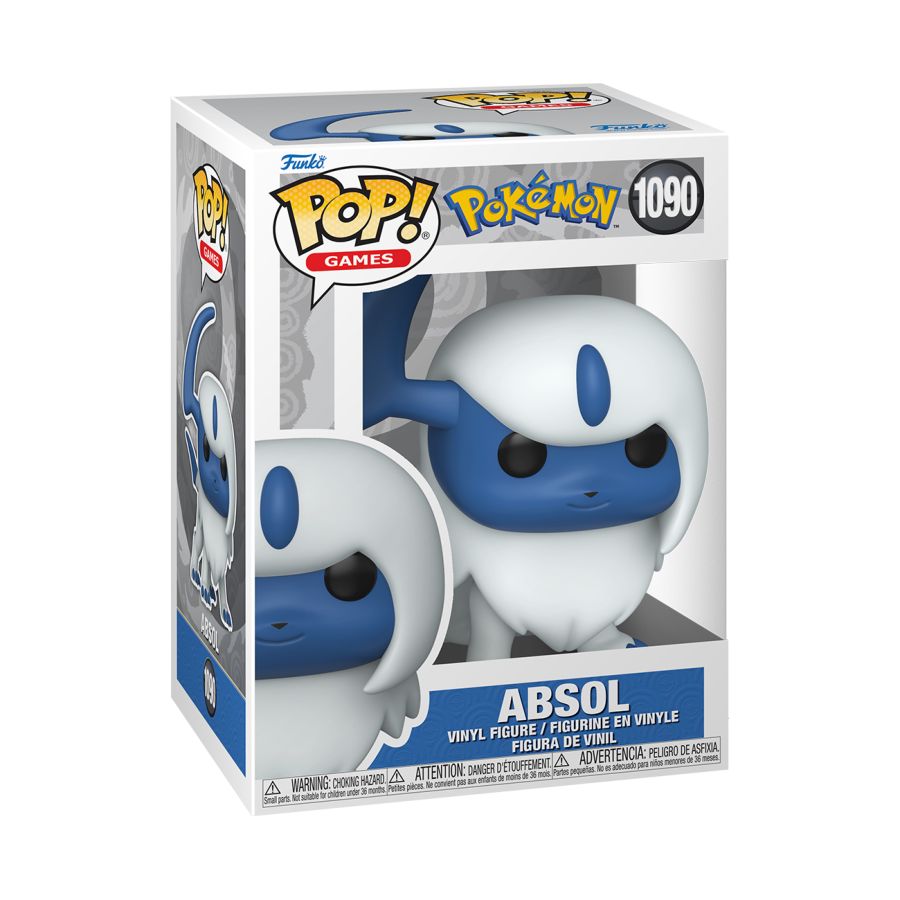 Blue and white theme Pokémon action figure. Pokemon - Absol Pop! Vinyl