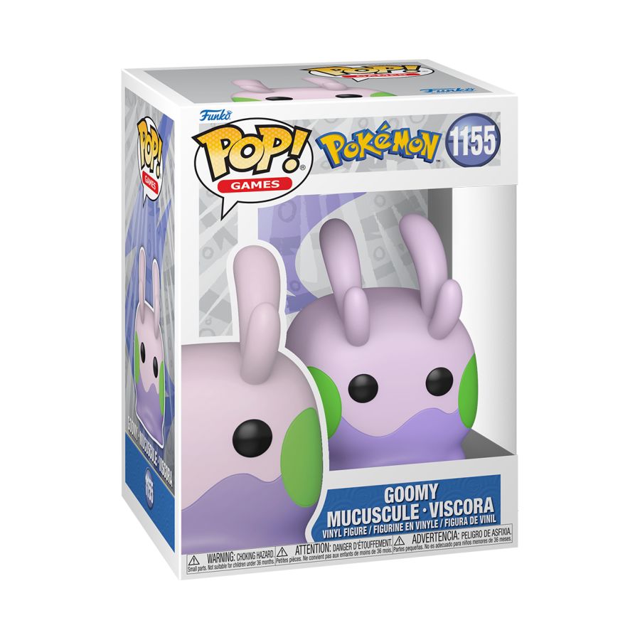 Purple bloblike Action Figure in Funko packaging, with antennas and green cheeks. 