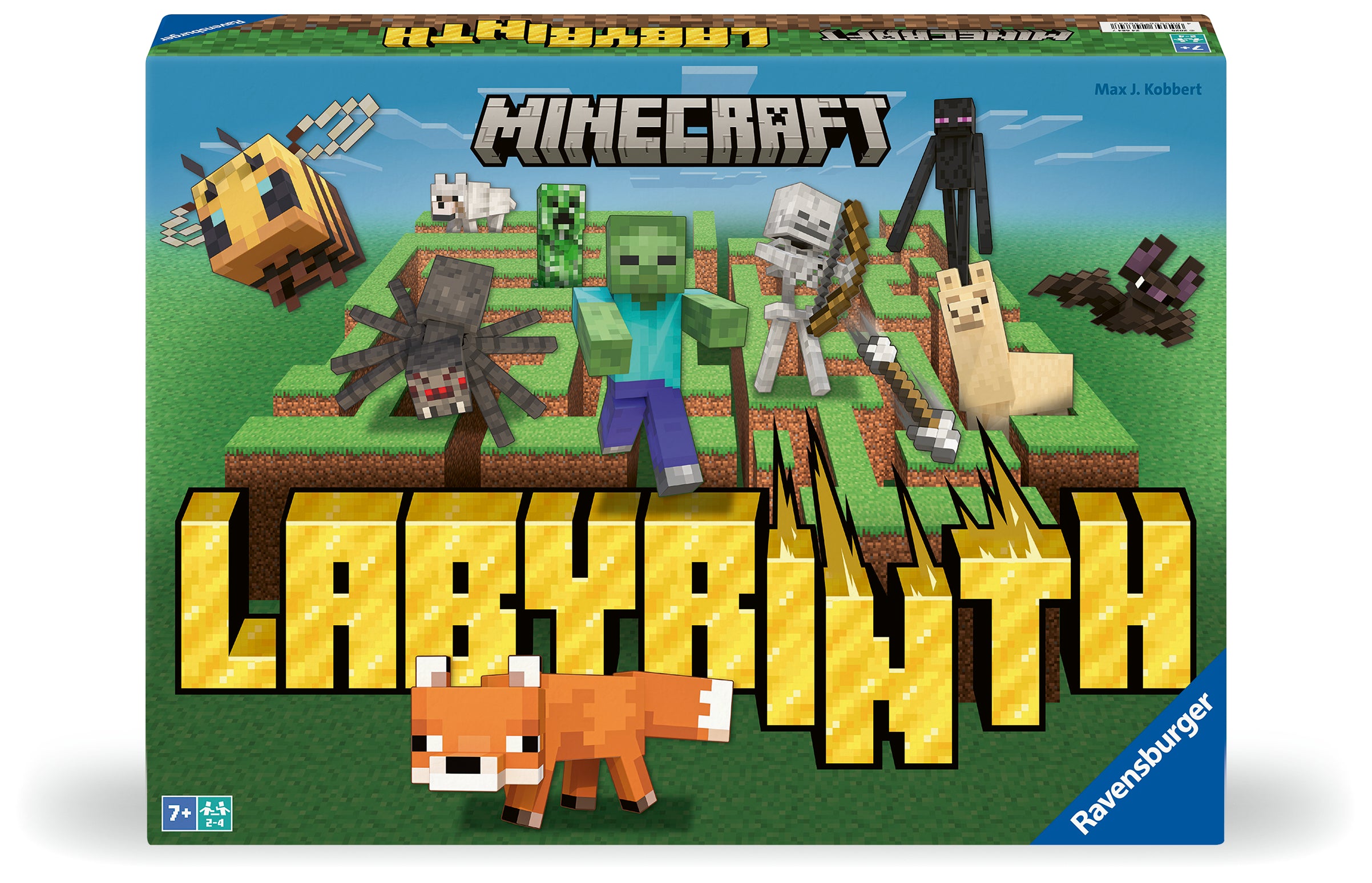 Ravensburger branded packaging with Minecraft maze, Minecraft animals and mobs. 