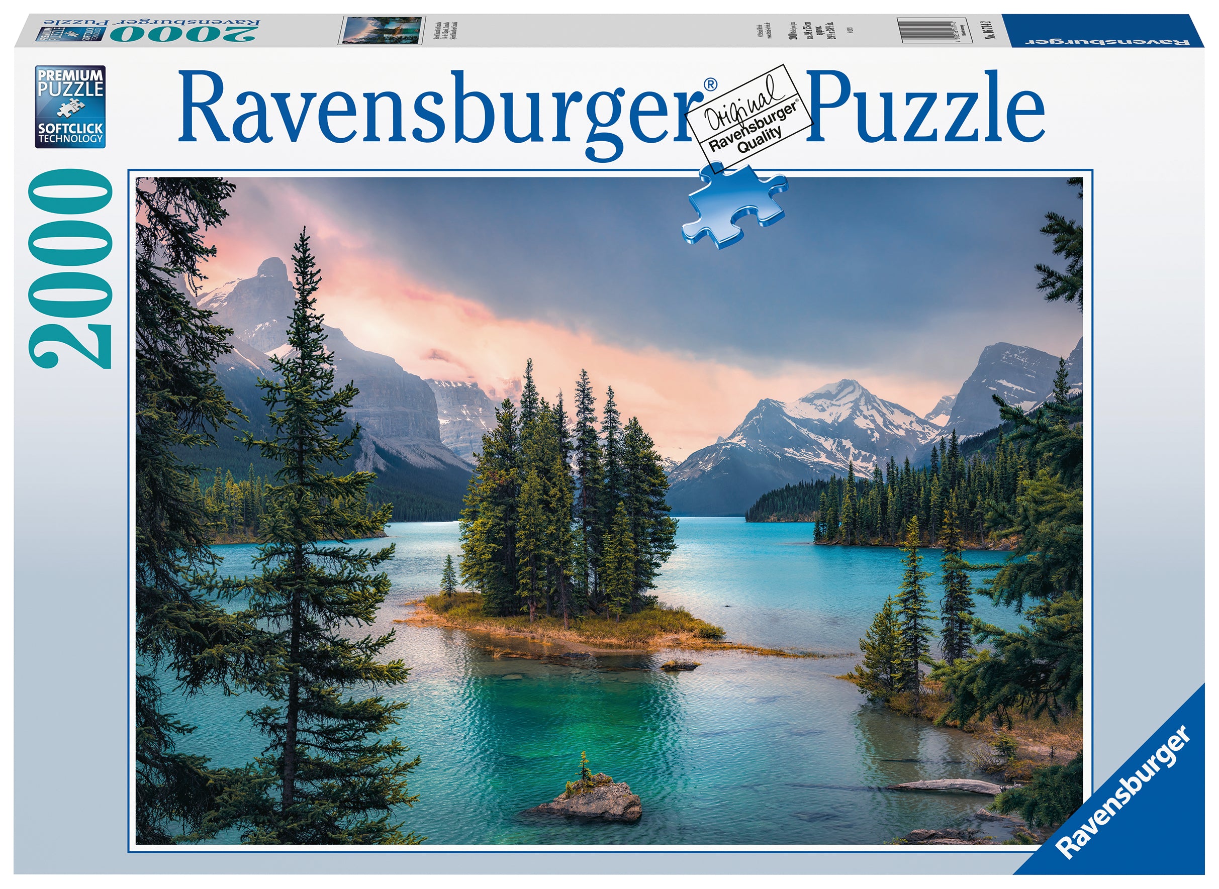 Ravensburger puzzle cover, featuring an image of Canadas Spirit Island. 