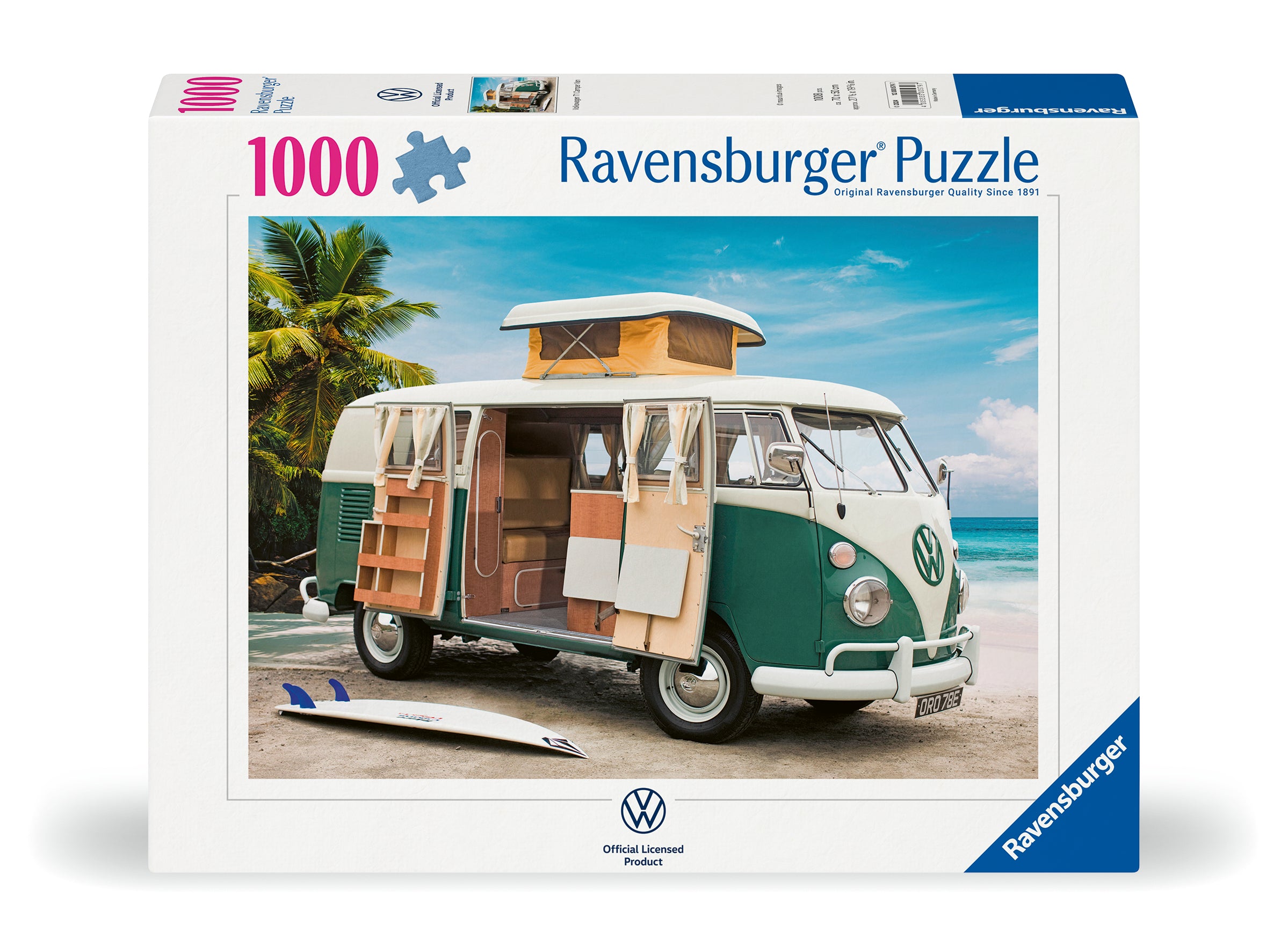 Ravensburger puzzle box with a Volkswagen camper van on a beach