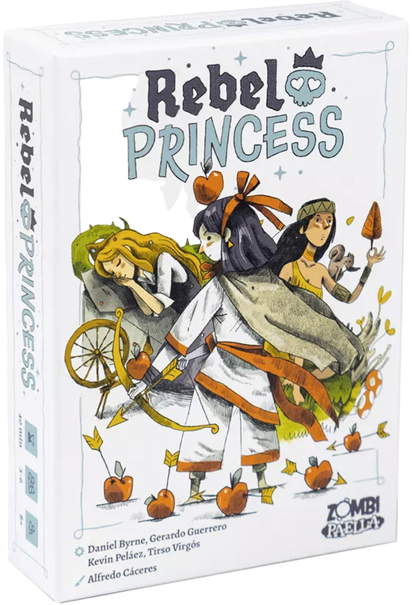 Box for 'Rebel Princess' game with illustrations of characters and 'Zombi Paflei' branding.