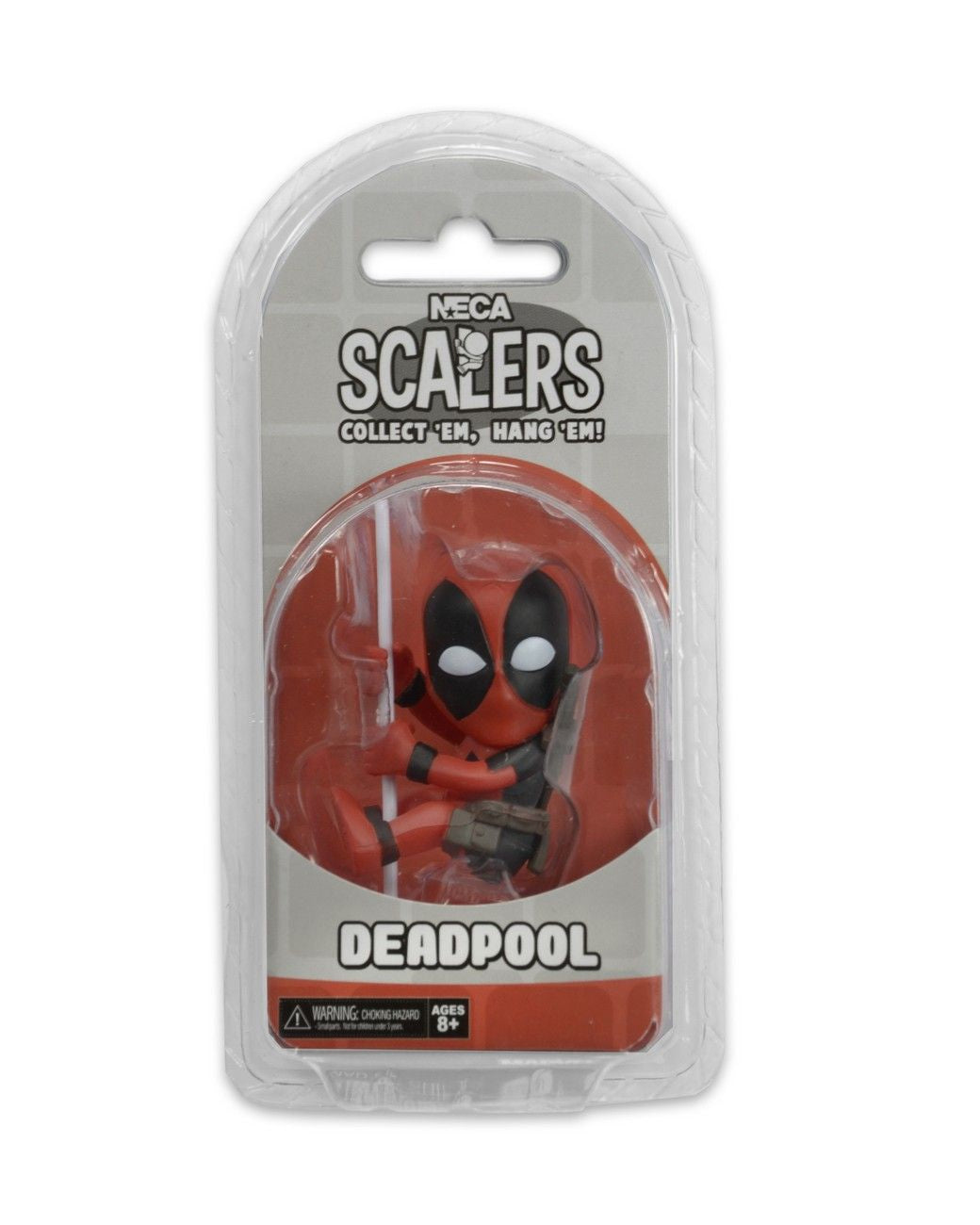 Deadpool figure in packaging with NECA branding on a white background. Scalers - 2" Series 5 Deadpool