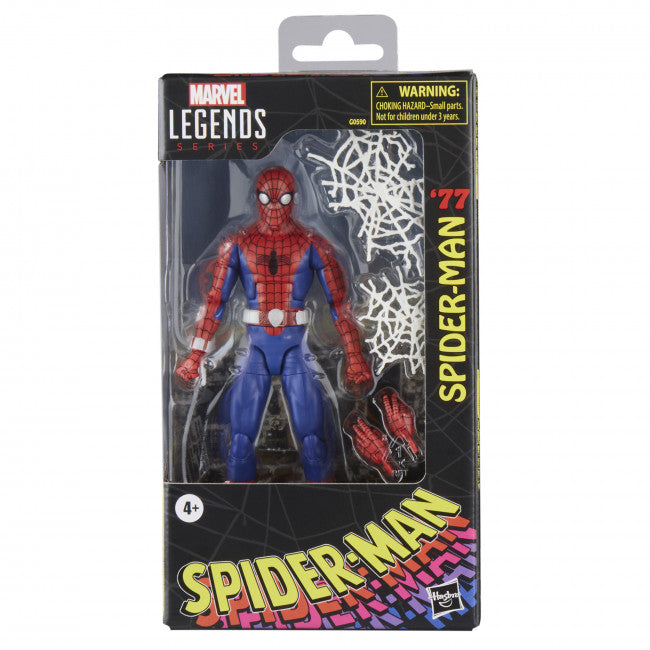 Spider-Man action figure in packaging with 'Marvel Legends' branding