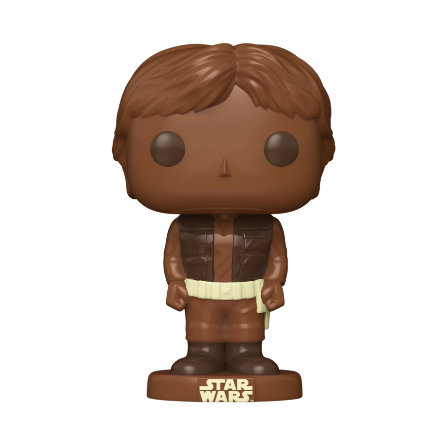 Funko Pop! vinyl figure of a character from Star Wars on a white background. Star Wars Valentines 2024 Han Solo (Easter Chocolate) Pop! Vinyl. 