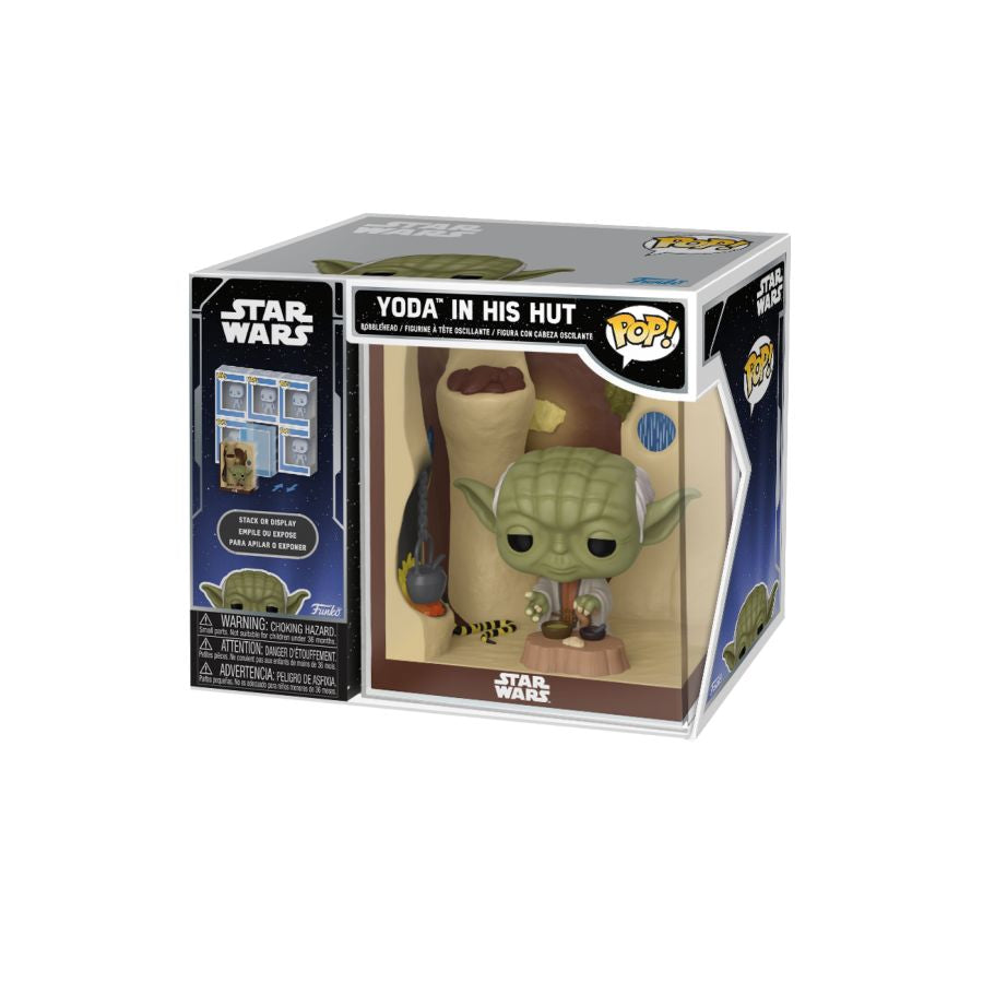 Image shows, Yoda from the original Star Wars trilogy in his hut. Star Wars - Yoda's Hut Pop! Vinyl .