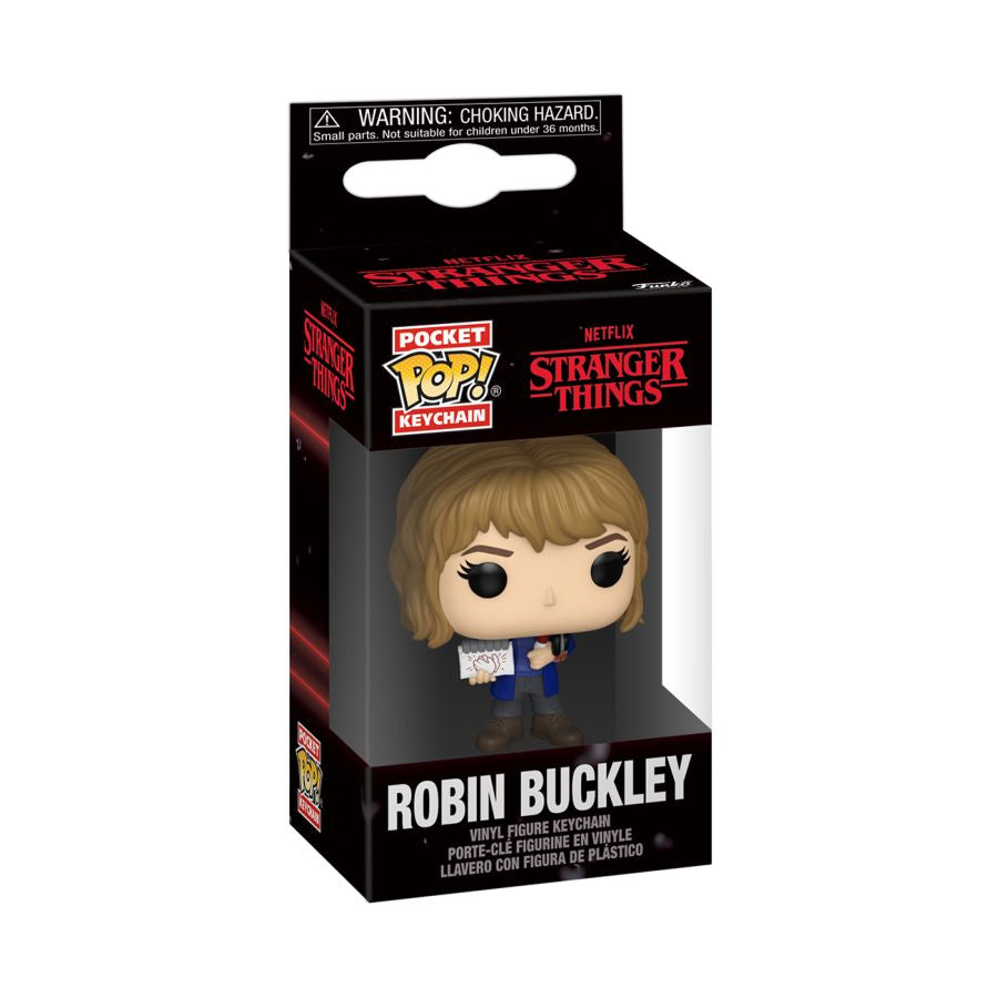 Funko Pop! packaging of Robin Buckley from Stranger Things on a white background