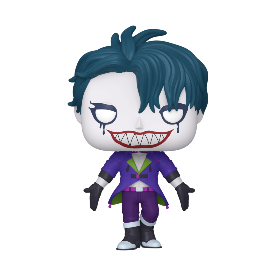 Funko Pop! vinyl figure of a character with blue hair and purple outfit on a white background. Suicide Squad Isekai Joker (with chase) Pop! Vinyl.