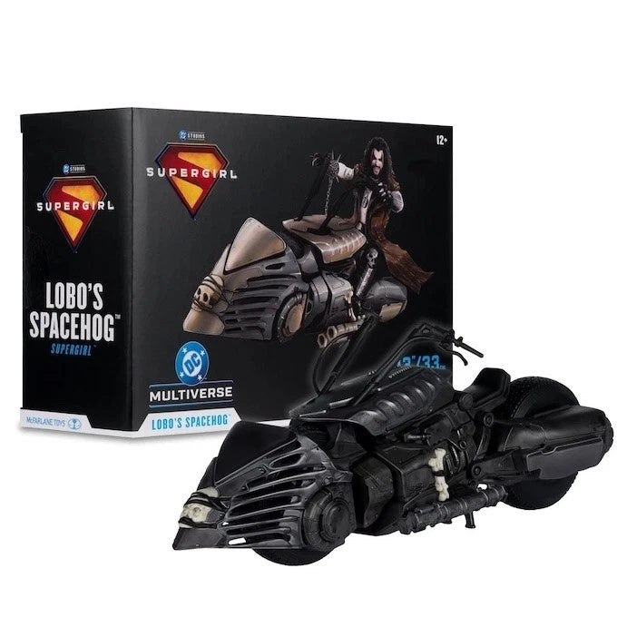 Superman-themed toy vehicle with packaging displaying 'Supergirl' branding.