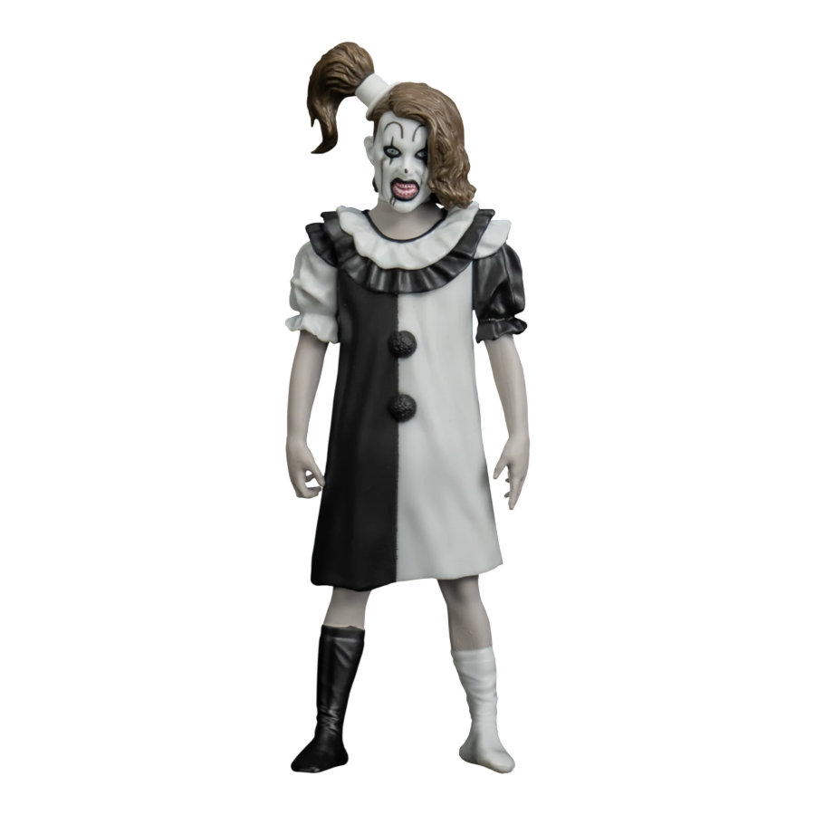 Clown costume with black and white dress on a white background