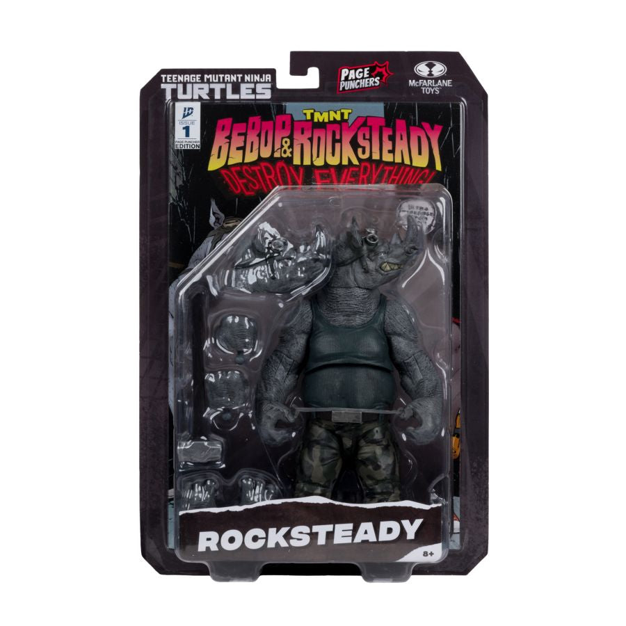 Action figure of Rocksteady from Teenage Mutant Ninja Turtles in packaging