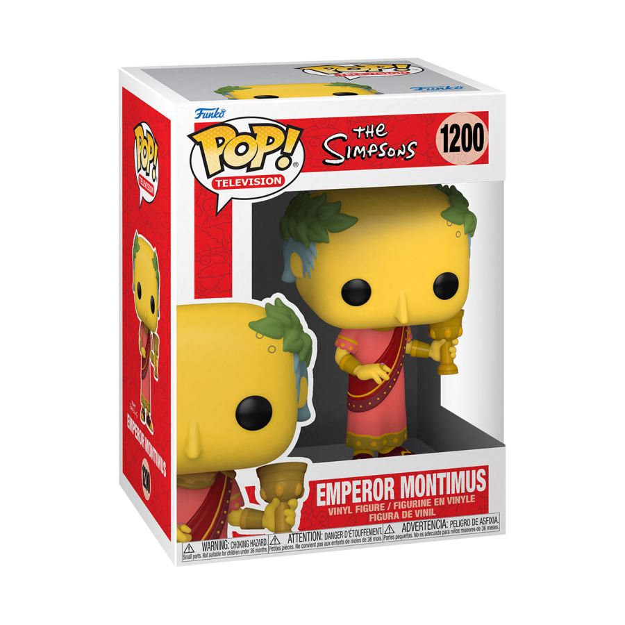 Funko Pop! Emperor Montimus from The Simpsons in packaging. The Simpsons Emperor Montimus Pop! Vinyl