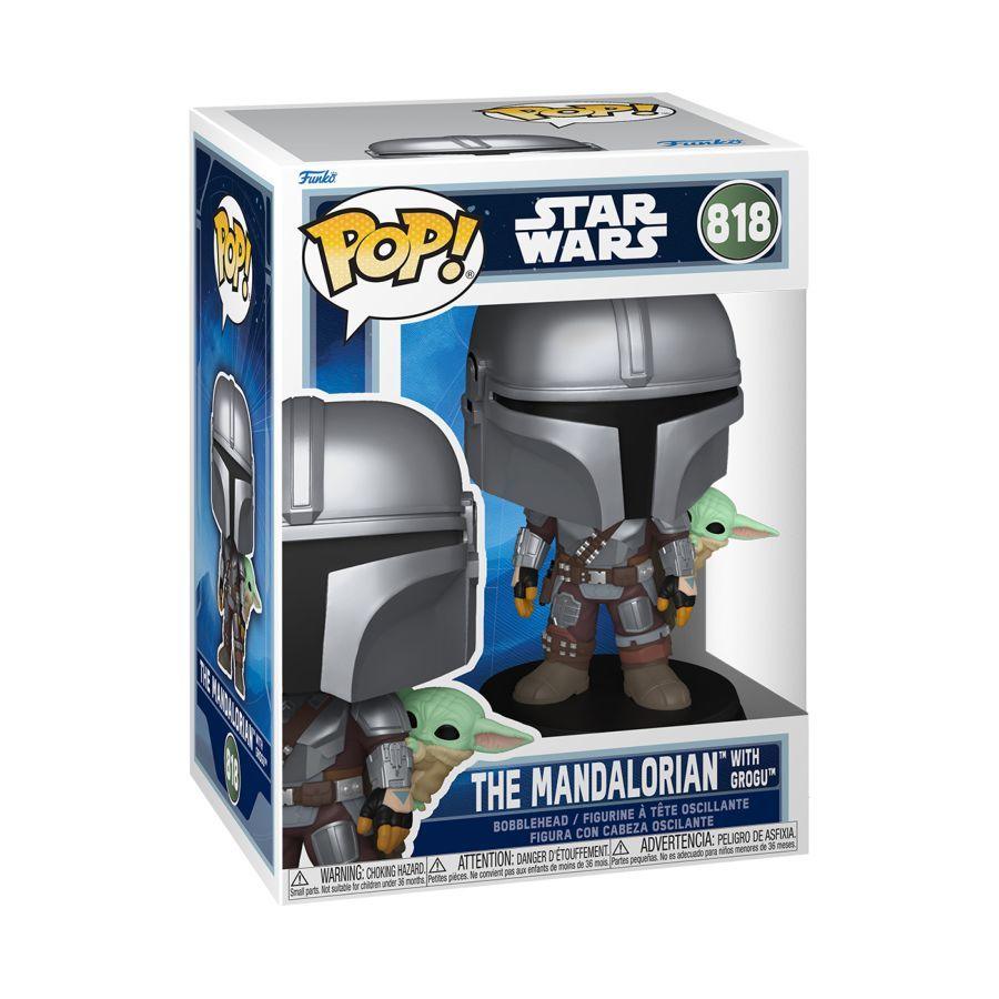 Funko Pop! packaging of The Mandalorian with Grogu from Star Wars. The Mandalorian with Grogu - Pop! Vinyl.