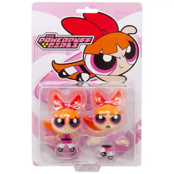 Pink coloured The Powerpuff girls branded blister box, with Blossom figure inside. 