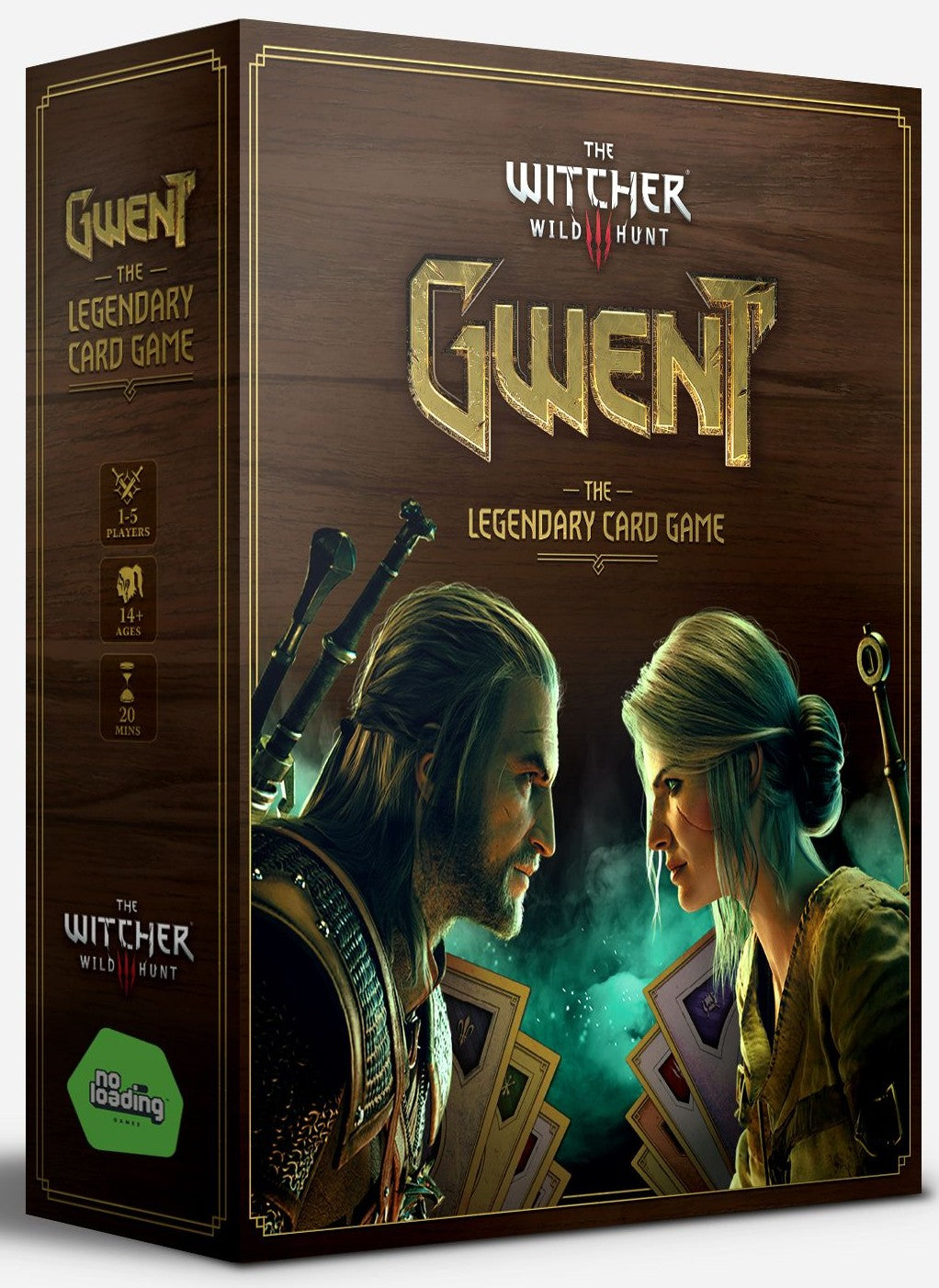 The Witcher - Gwent The Card Game box featuring artwork with two characters from the game.