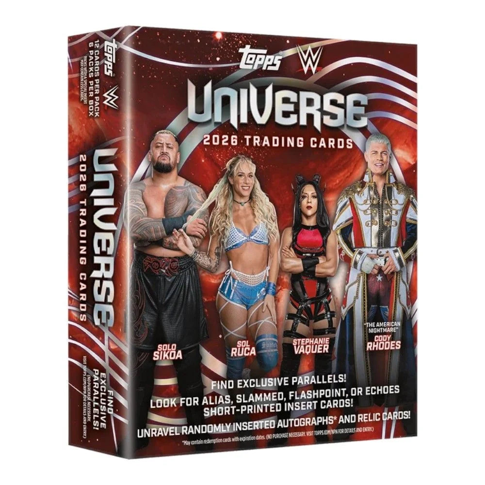 Topps 2026 Universe WWE Wrestling Mega Box on white background