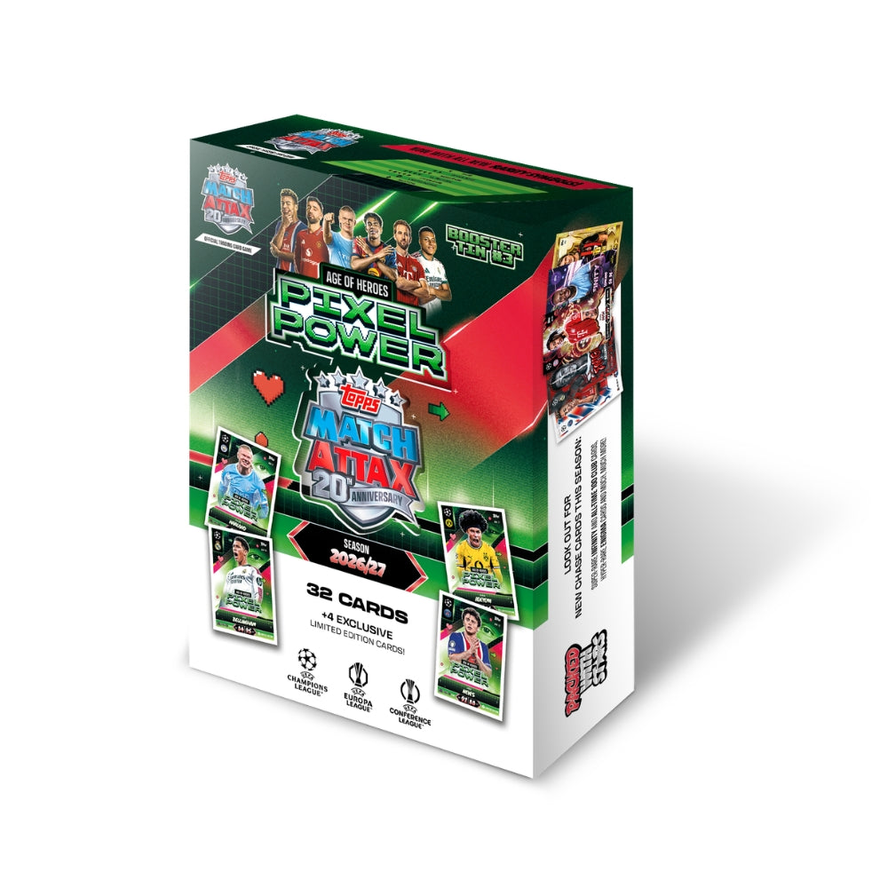 A 2024 Topps Pixel Power Make a Tax 2024 trading card booster box, shown at a three-quarter angle on a clean white background.