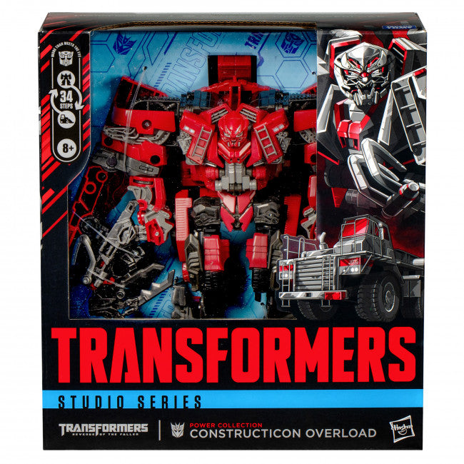 Transformers toy figure packaging with red and black color scheme