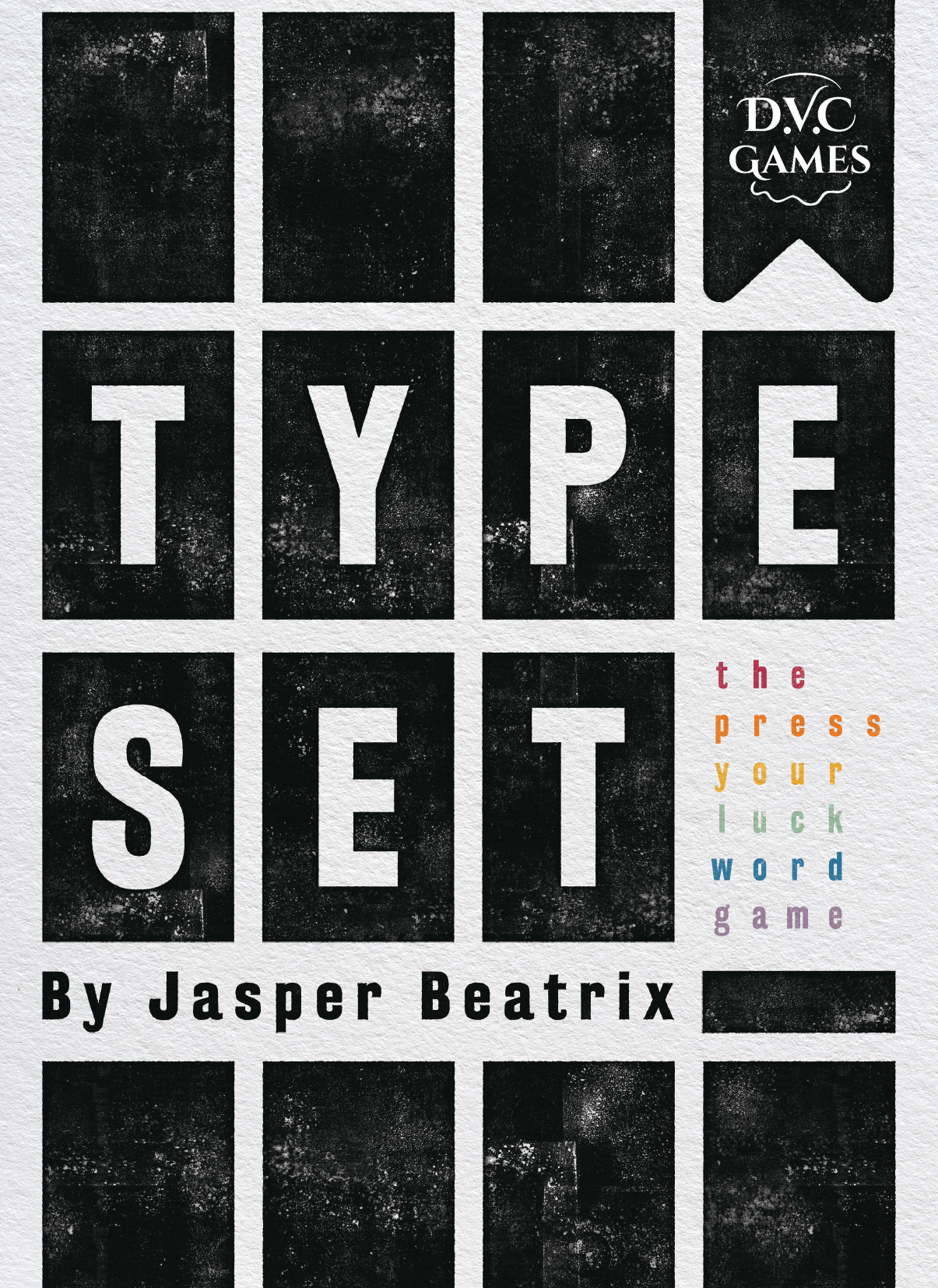 Cover of 'Type Set' by Jasper Beatrix with black and white text design.