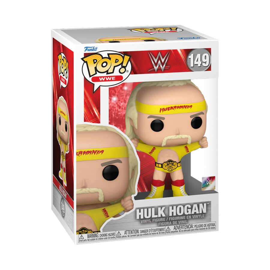 Funko Pop! vinyl figure packaging of Hulk Hogan with WWE branding. WWE - Hulk Hogan Pop! Vinyl.