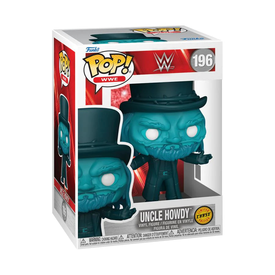 Blue Uncle Howdy chase pop, from WWE In Funko packaging .
