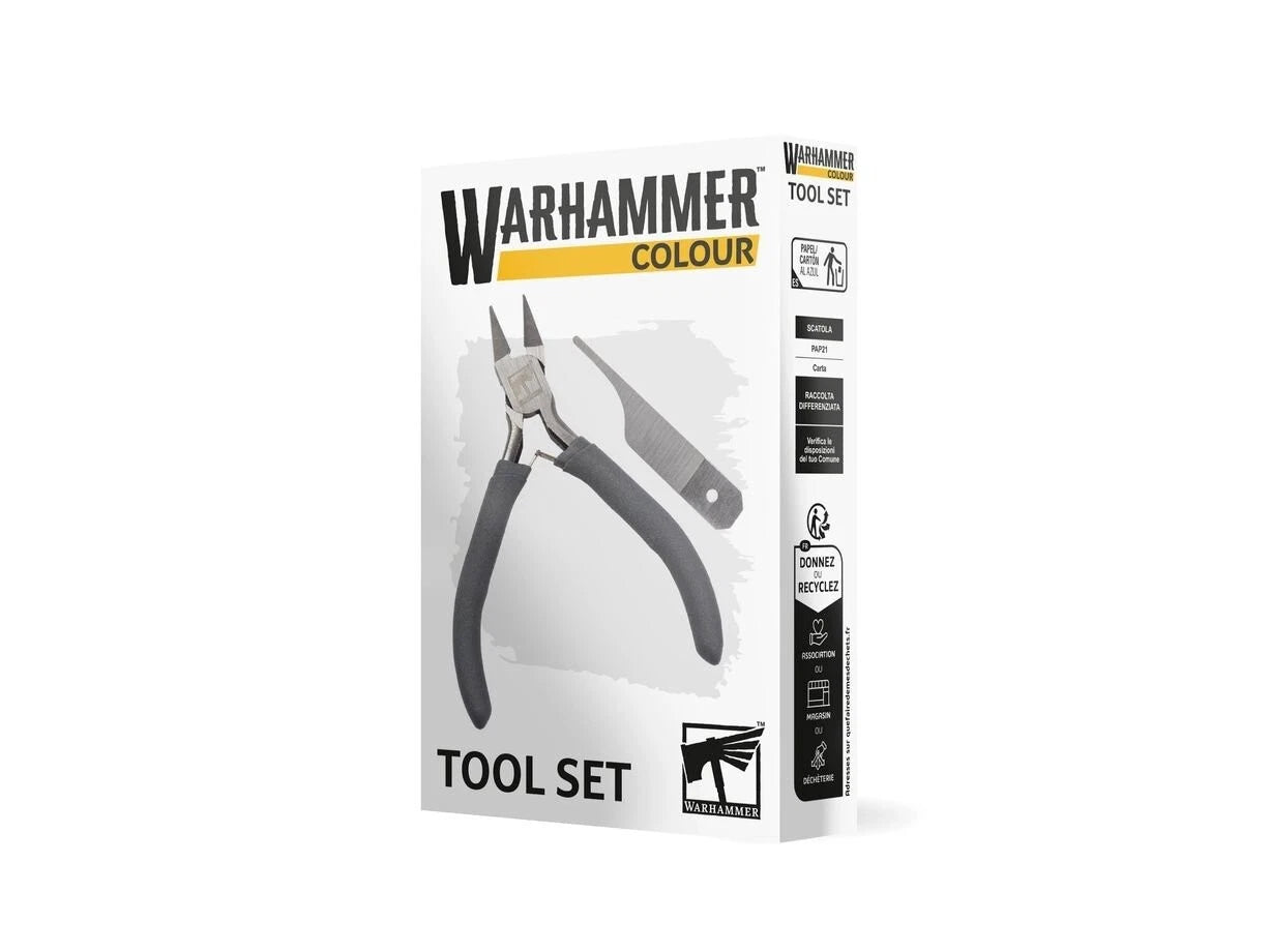 Warhammer Colour Tool Set packaging with pliers illustration on a white background