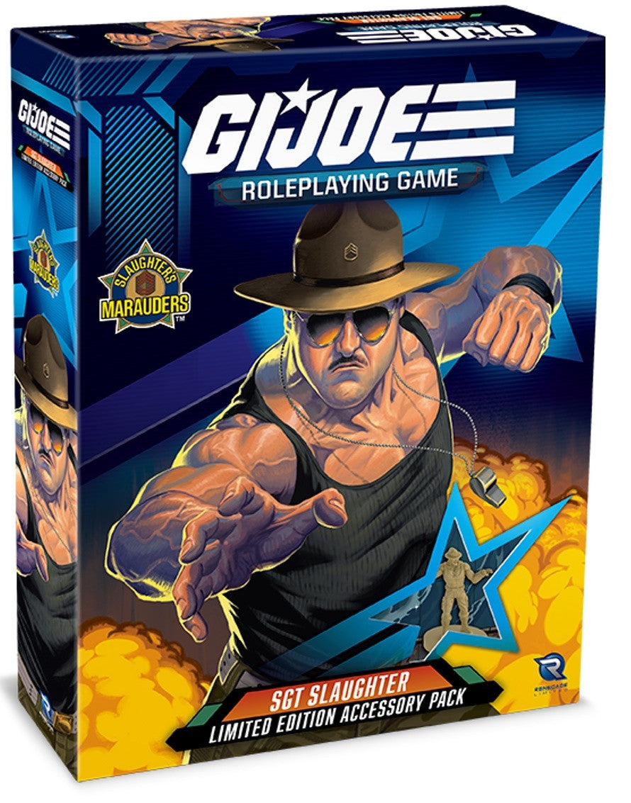 G.I. Joe Roleplaying Game box featuring Sgt. Slaughter with a limited edition accessory pack.