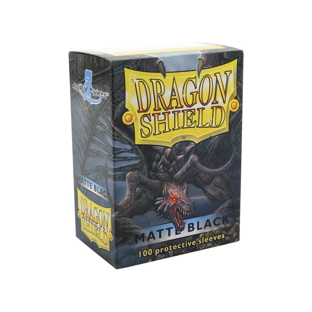 Dragon Shield matte black protective sleeves packaging on a white background